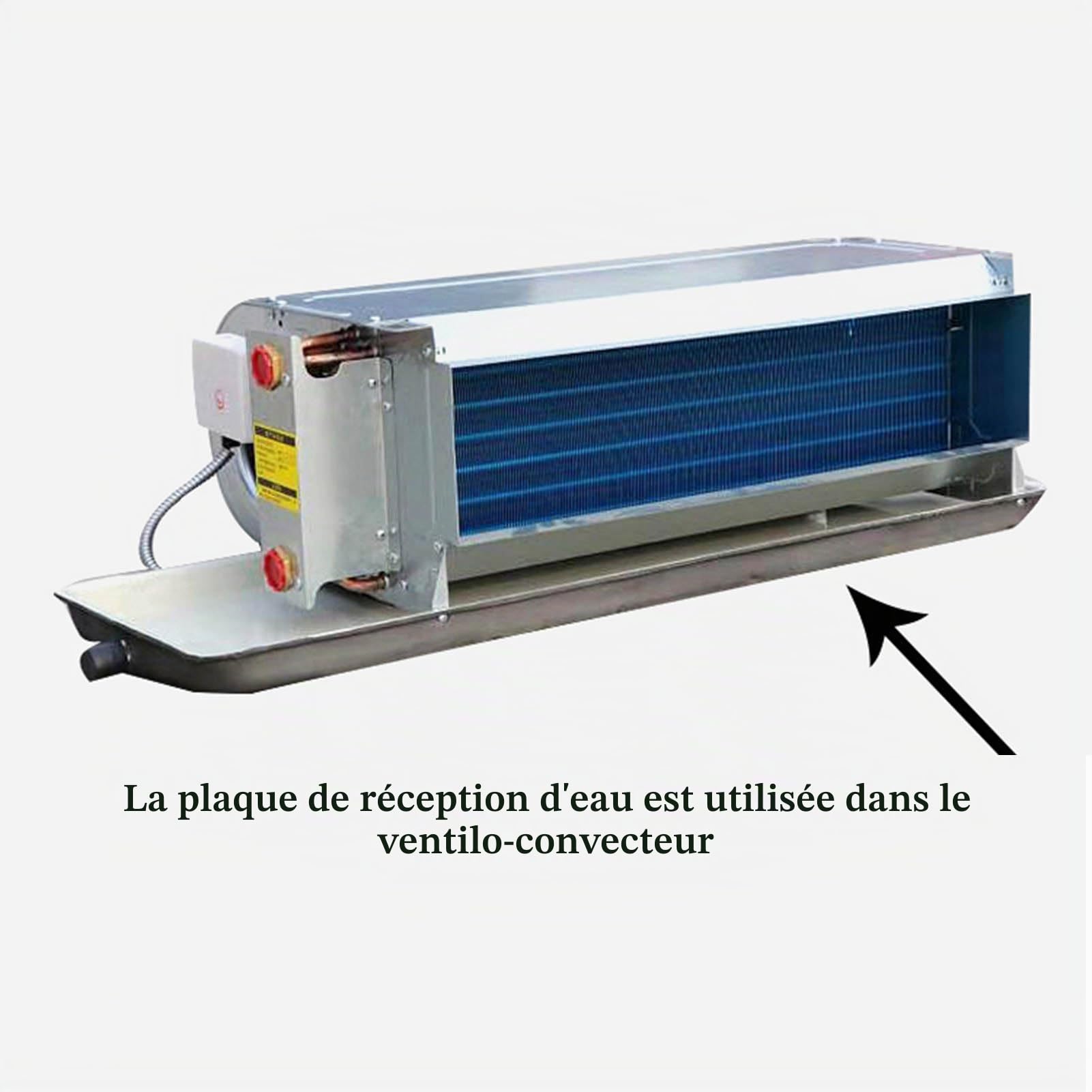 Bac de Vidange de Climatiseur en Acier Galvanisé Extérieur，bac D'égouttement Universel pour Collecteur d'eau de Condensation，bac de Récupération des Condensats de Climatisation avec Tube de Drainage
