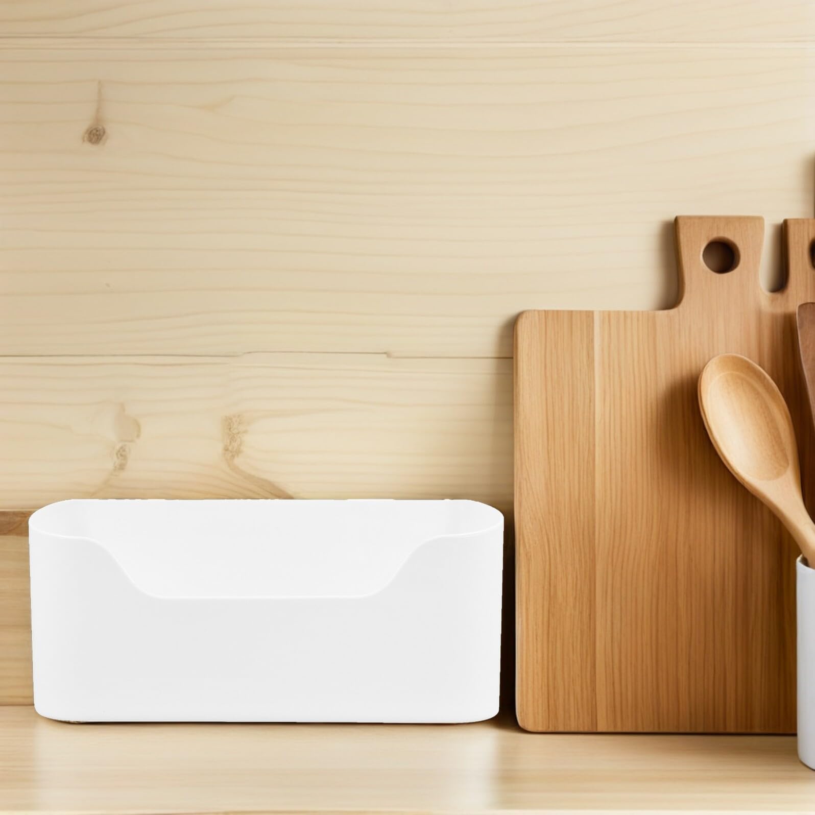 Ipetboom 4 Pezzi Organizer per Frigorifero Bianco con Mensole Laterali Adesive Scatole in Plastica Resistenti per Conservare Yogurt Frutta e Verdura Contenitori Salvaspazio per Porta Frigo