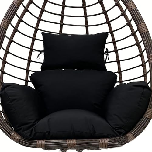 Dynor för stolar, Avtagbar dyna med band for Garden Cocoon Egg hängmatta, röd(Black)