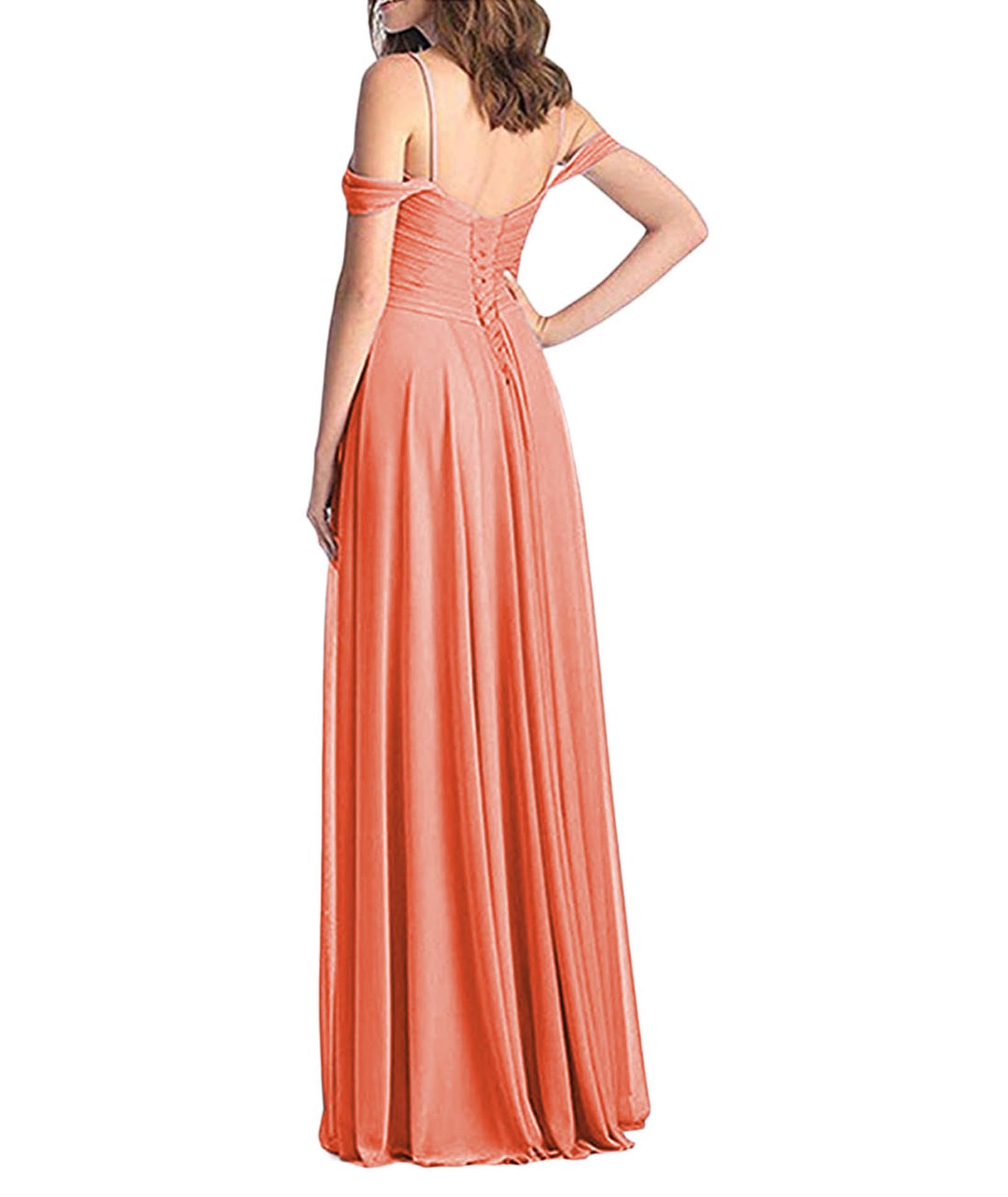 ECDAHICC Damen Kleider Off Shoulder Langes Kleid Elegant Enges Festlich Abendkleider für Brautjungfernkleid Cocktail Party Kleid