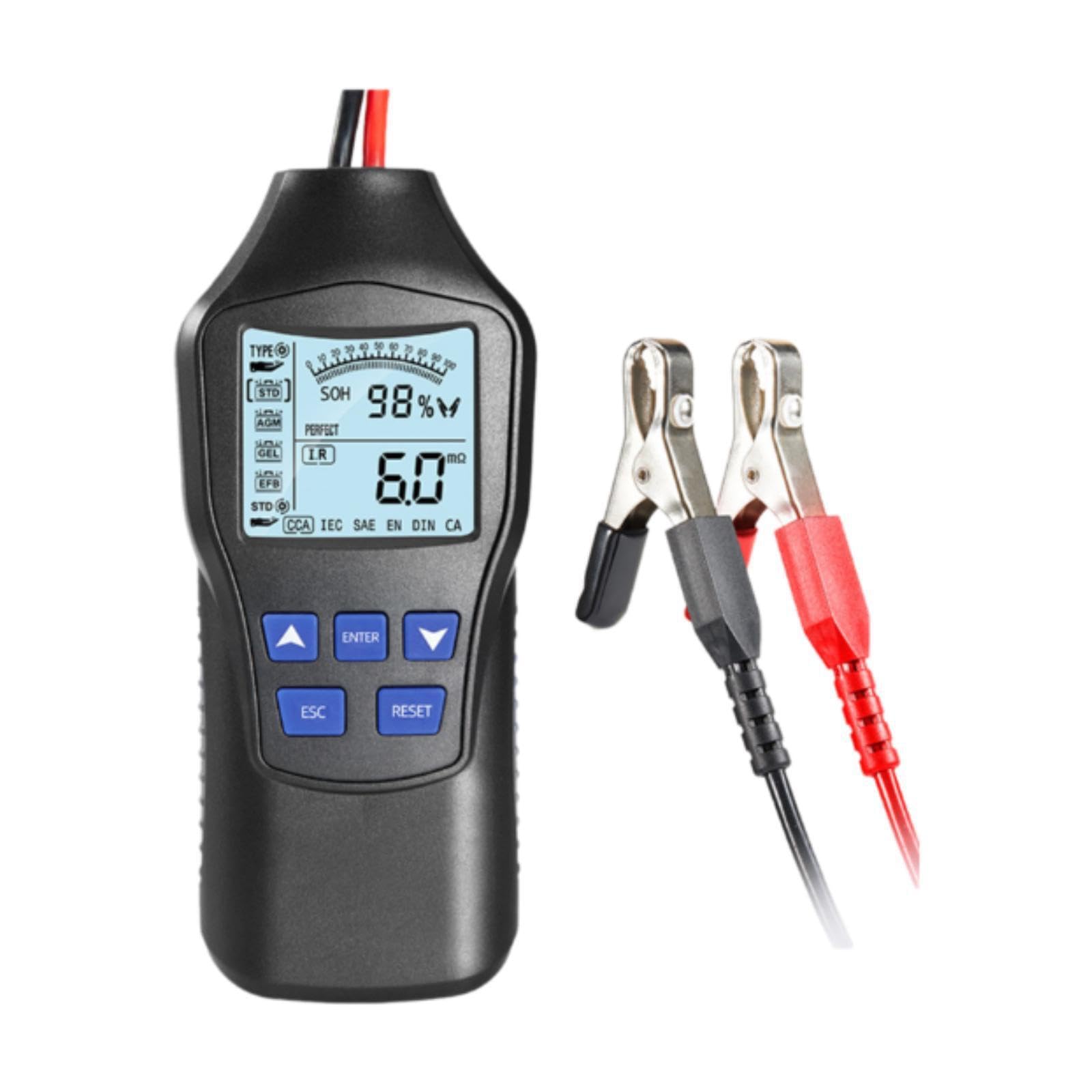 Probador de baterías para coche de 12V/24V de fácil manejo con