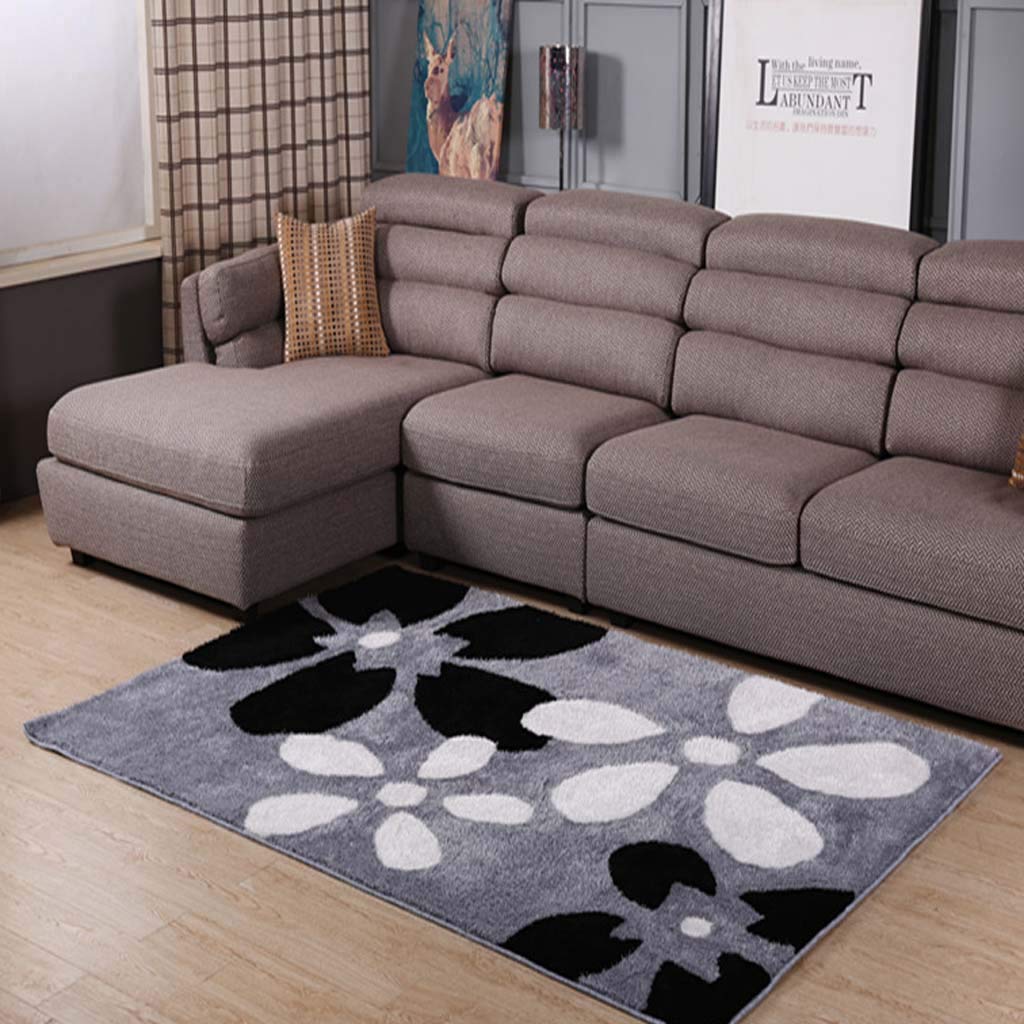 Tapis de salon en soie stretch brillante 1.6 x 2.3m et couverture de chambre antidérapante