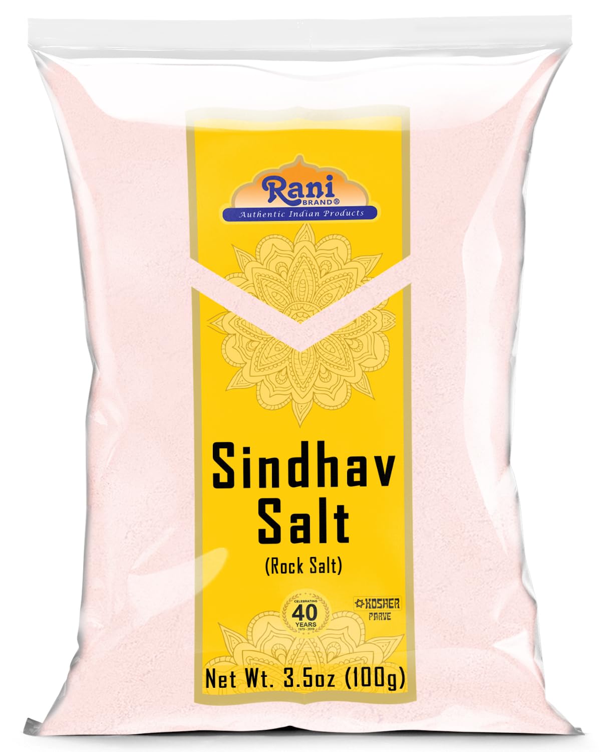 Rani Sindhav Namak (Rock Salt) Powder 3.5oz (100g) ~ Unrefined, Pure and Natural | Vegan | Gluten Friendly | NON-GMO | Indian Origin