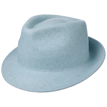 Lipodo Uni Trilby Wool Felt Hat Women/Men Light Blue 6 3/4-6 7/8