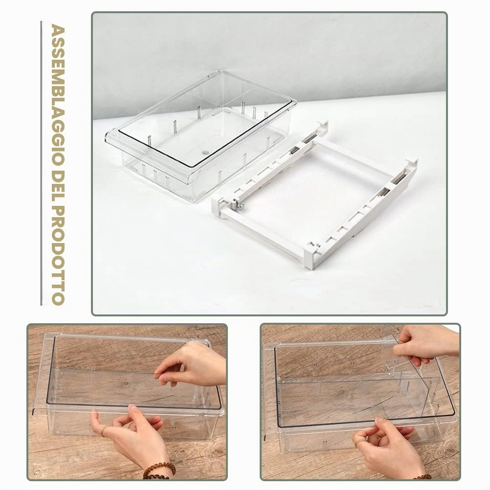 OctBird Cassetti per Frigoriferi 2 Pzs Grosso Cassetto Estraibile per Frigorifero Cassetto Frigorifero, Cassetti per Frigorifero Trasparente Cassetto Congelatore Frigo, 30,5 x 20 x 9,5cm
