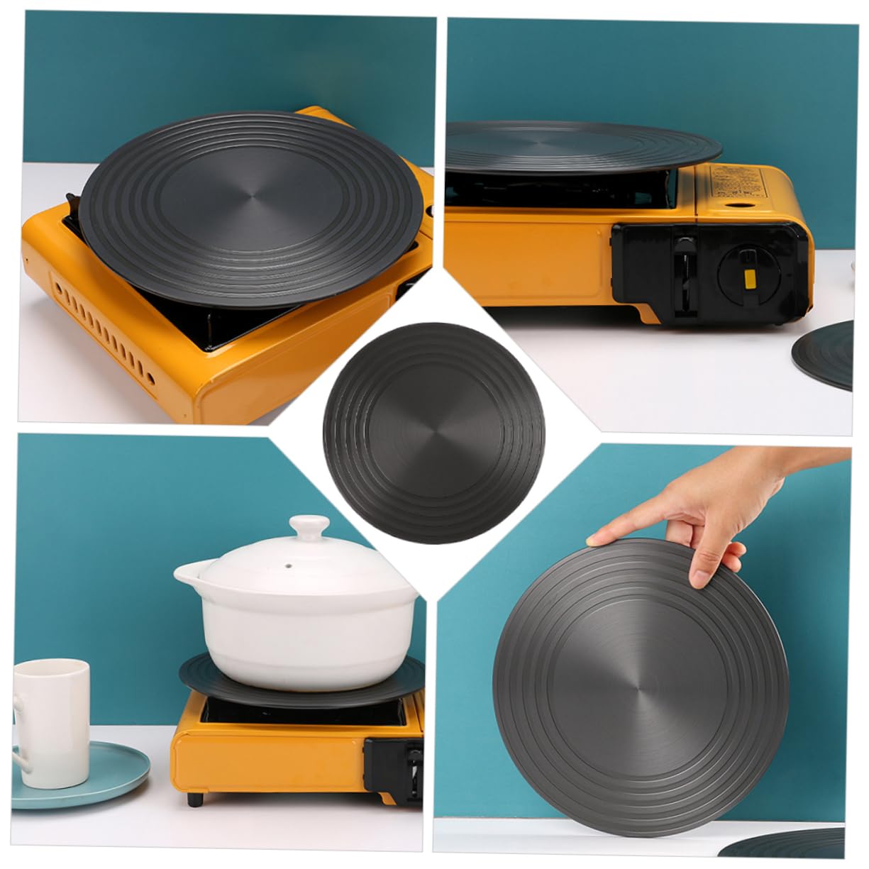 Gatuida Difusor de Calor Redondo en Aluminio para Estufa de Gas de 28cm Bandeja de Descongelación Rápida Que Ahorra para Cocina Doméstica