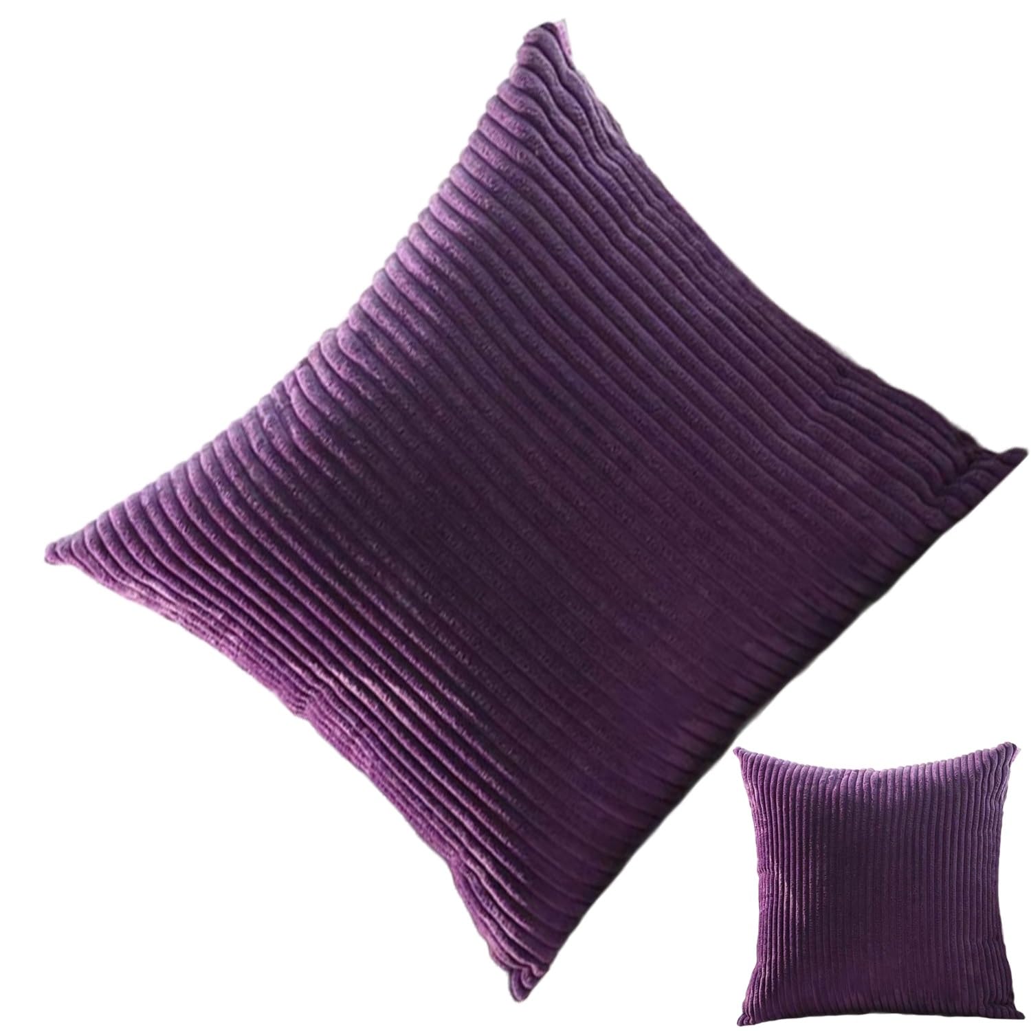 ILiemao 2 Pack Corduroy Soft Decorative Square Rectangle Throw Pillow Cover 60x60 50x70 80x80 cm Cushion Covers Pillowcase, Home Decorations for Sofa Couch Bed Chair(W20,2pcs 55x55cm)