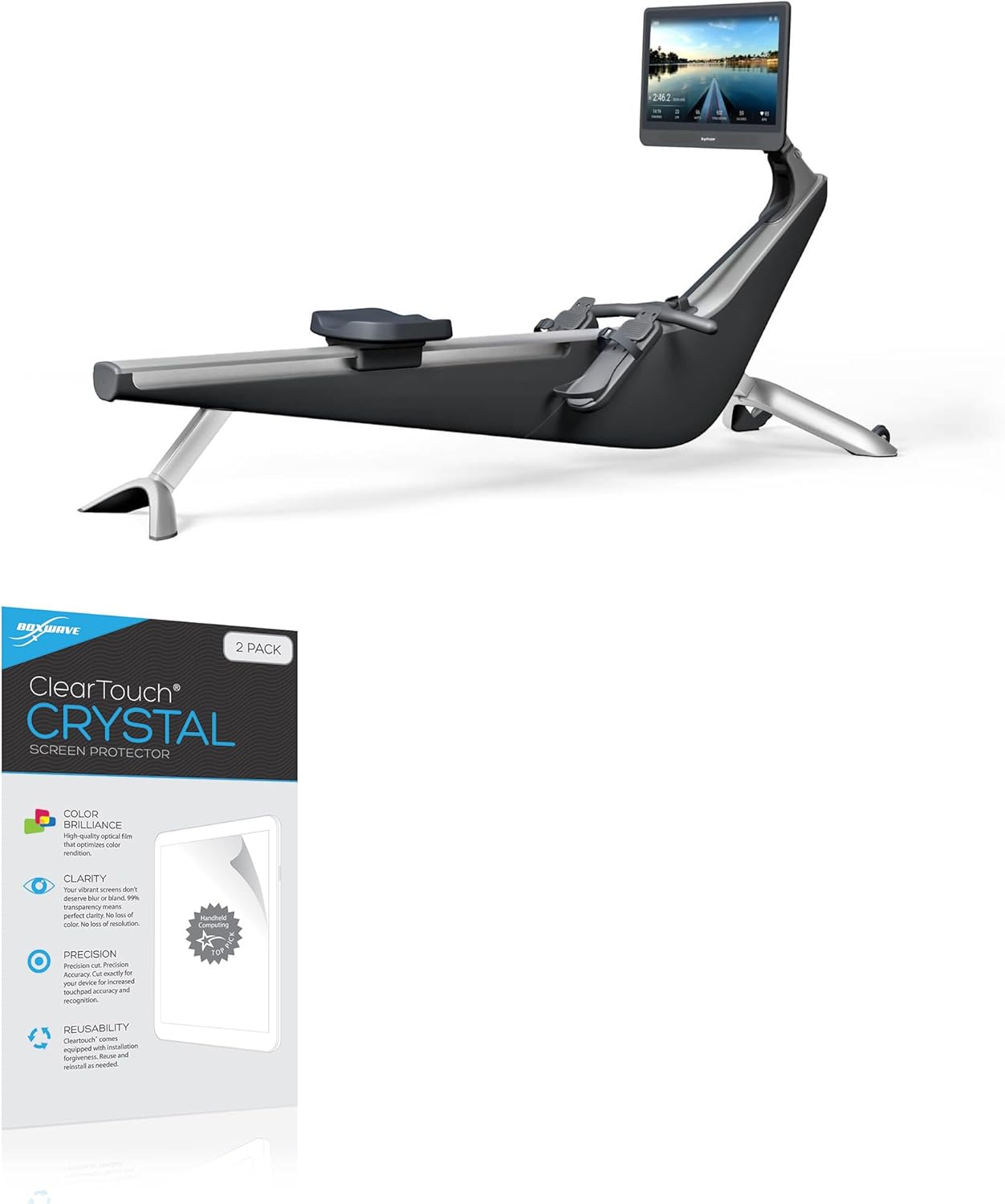BoxWave Screen Protector Compatible with Hydrow Core Rower – ClearTouch Crystal (2-Pack), HD Film Skin – Shields from Scratches