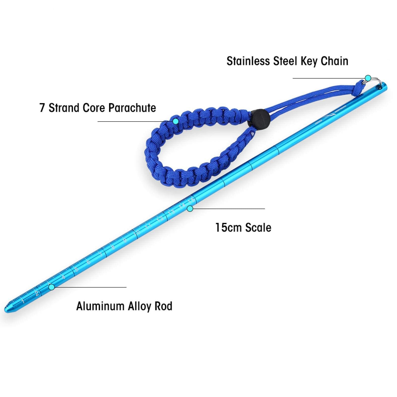 Alomejor Pointer Stick Rod Pointer Stick stop aluminium Scuba Diving Noise Maker Stick Rod Pointer z regulowanym nadgarstkiem (królewski niebieski)