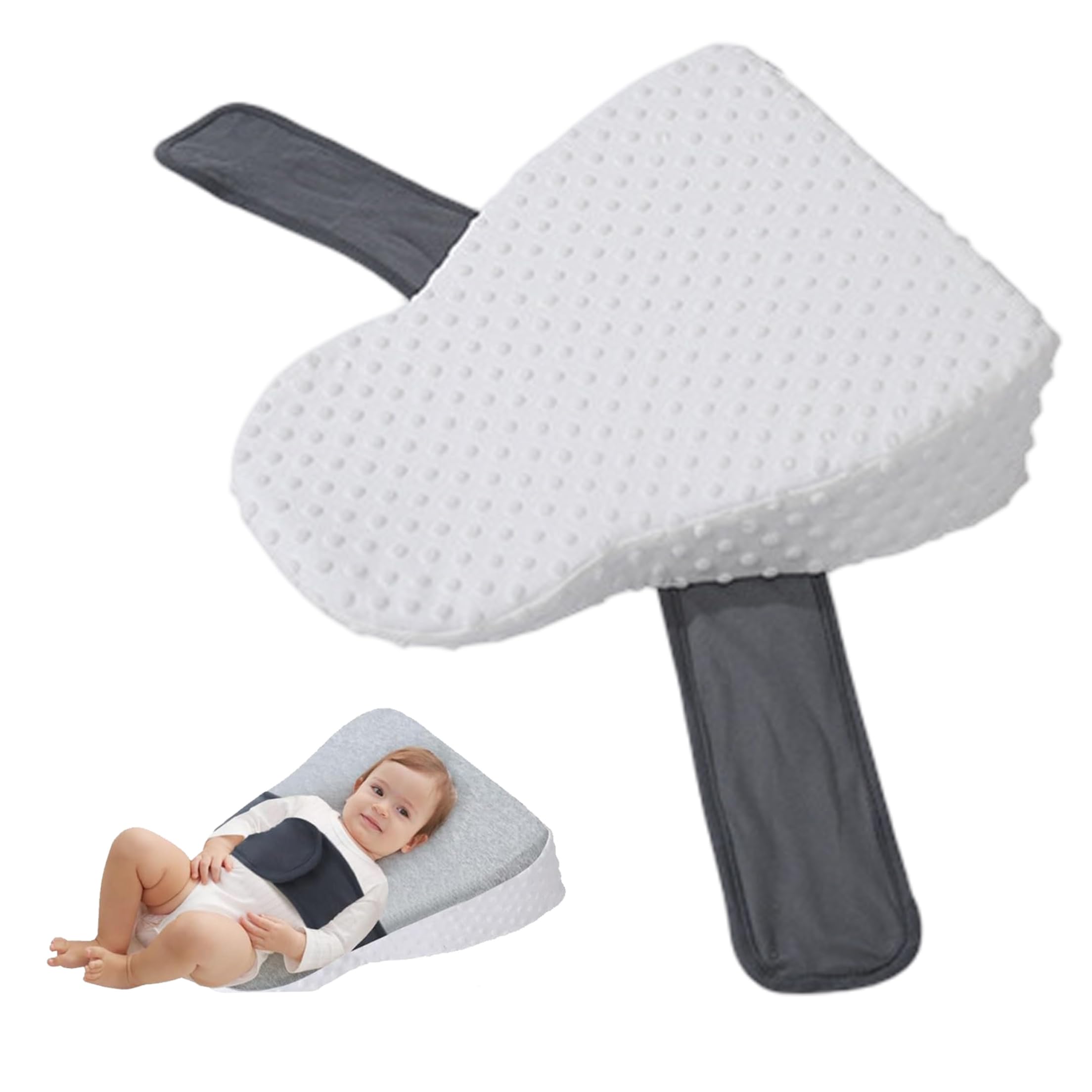 Almohada de reflujo para bebés, Almohada de alimentación para bebés con Pendiente Suave con Tela de Doble Cara y Soporte de Correa Ajustable y Fija para Lactancia, alimentación Infantil 1