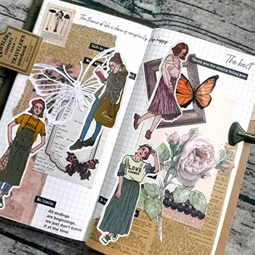 101Pcs People Stickers For Scrapbooking Collage Art Embellishments, Planners, Journaling Supplies, Album Decoration,Fashion Stickers, Snailmail Supplies,Cartoon Girl Stickers Pack #TOP5