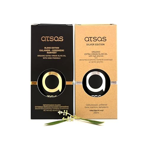 ATSAS Aceite de oliva orgánico extra virgen Aceite de oliva fenólico extremadamente alto galardonado Mezcla de oro edición limitada y plateada