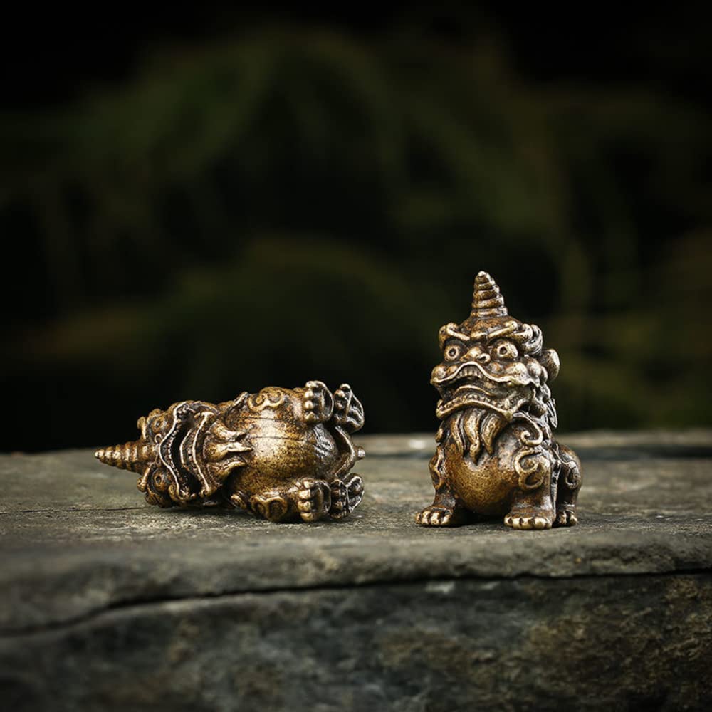 Figurine Feng Shui en laiton massif statuette licorne chinoise Zhaocai Zhenzhai ornement