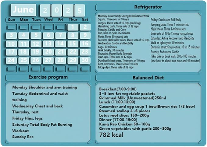 Magnet Calendar for Fridge Diet Planning Boards Reusable Monthly Magnet Calendar for Fridge Diet Planning Boards Reusable Monthly