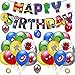 smileh Supereroi Decorazioni di Compleanno Palloncini Supereroi Palloncini Avengers Supereroe Happy Birthday Banner Nastri Piatti Dorati