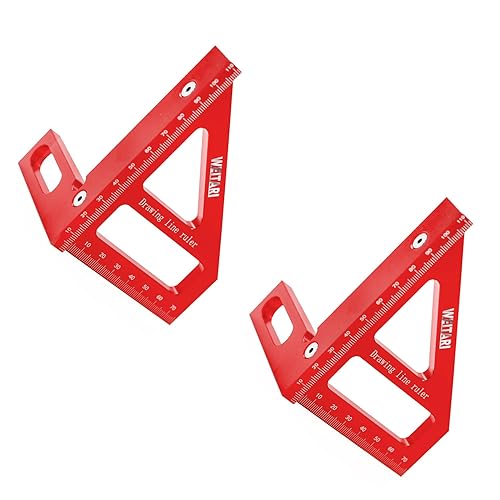 Miniatura 6 de Regla triangular de 4590 grados, transportador cuadrado para carpintería, regla triangular de inglete de aleación de aluminio, herramienta de