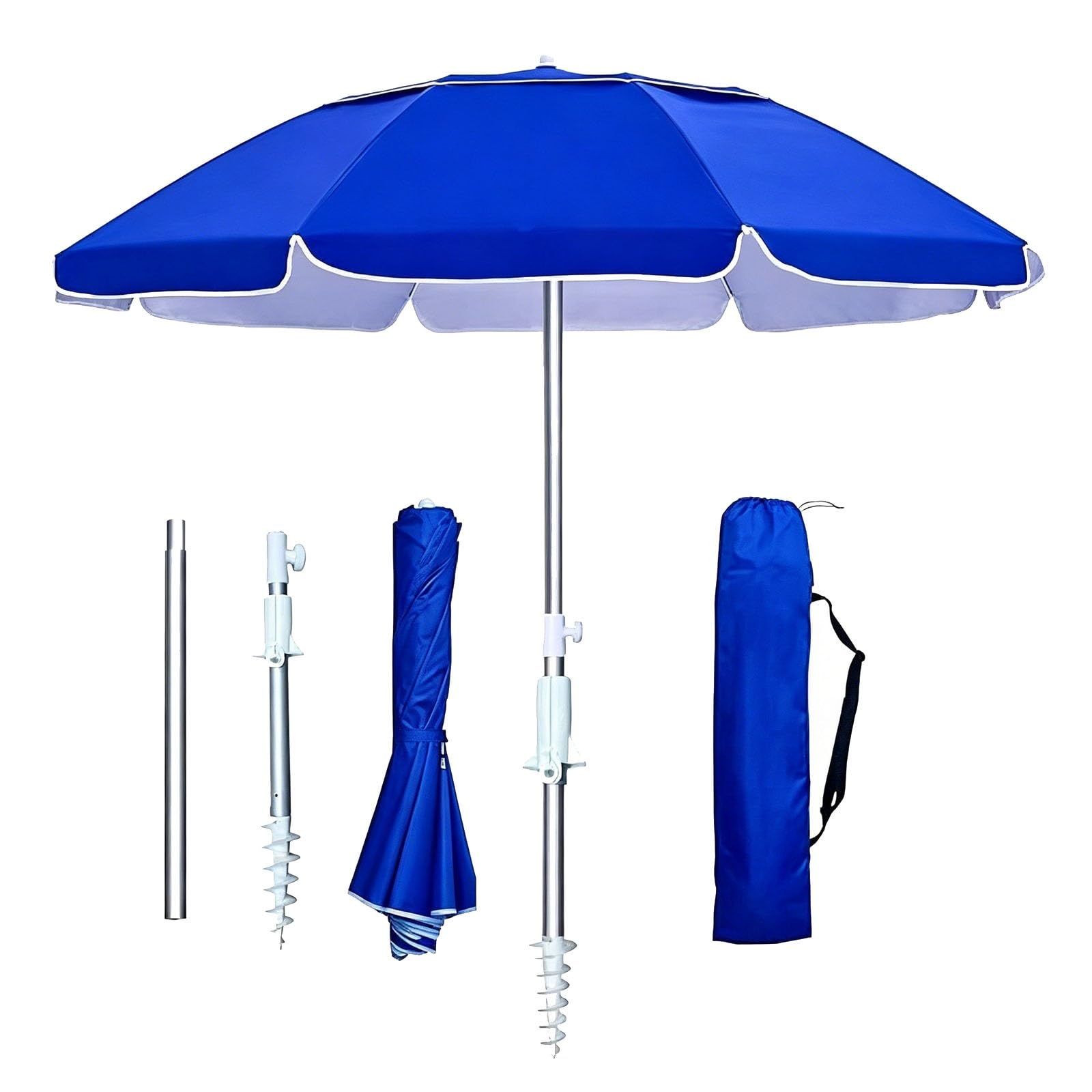 180 cm 3-składany regulowany parasol tarasowy – ochrona przed promieniowaniem UV, wodoodporna osłona przeciwsłoneczna na zewnątrz z torbą do przenoszenia, na taras, basen, do ogrodu i na plażę