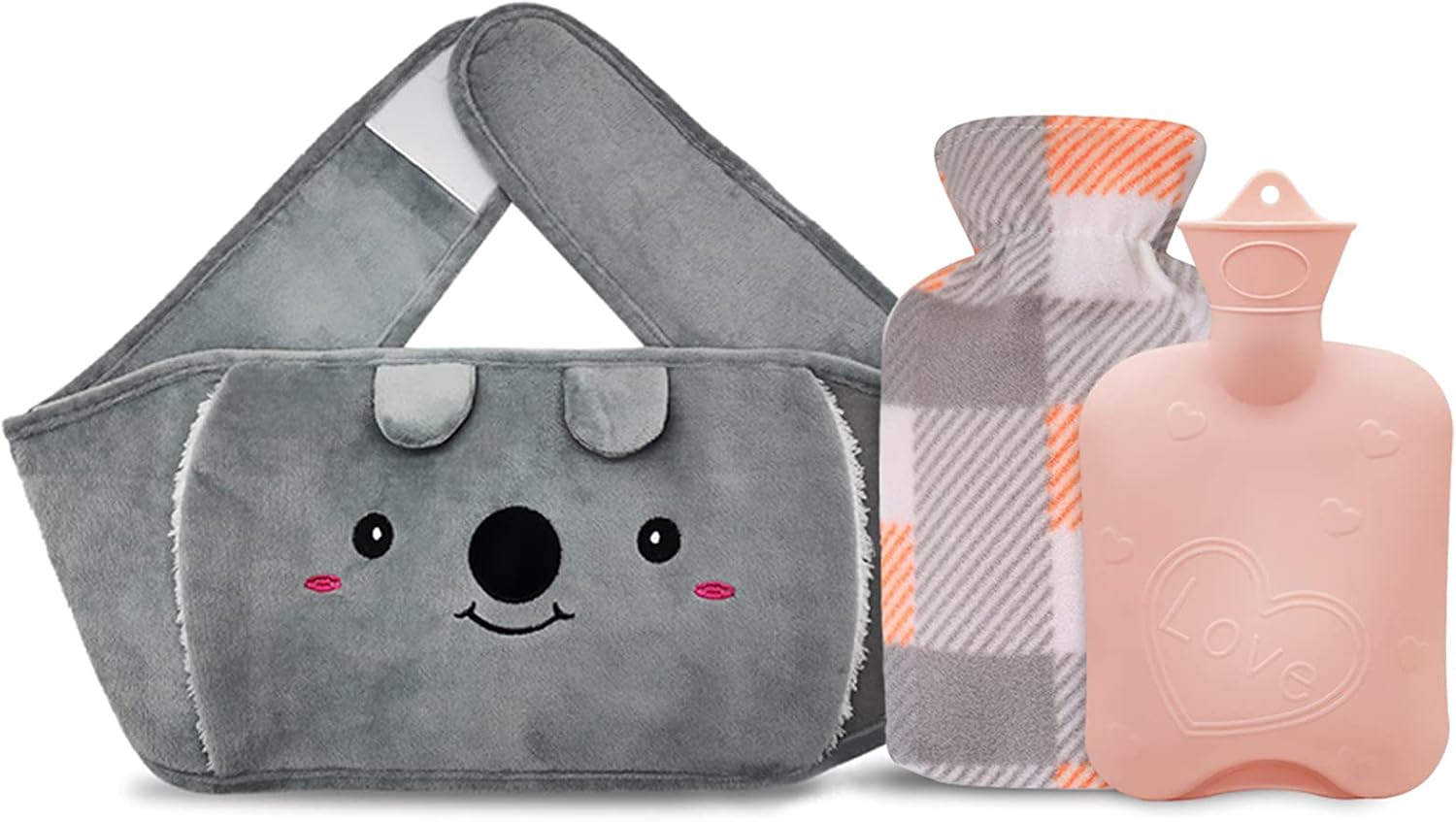 Hot Water Bottle, Hot Water Pouch with Soft Plush Hand Waist Warmer