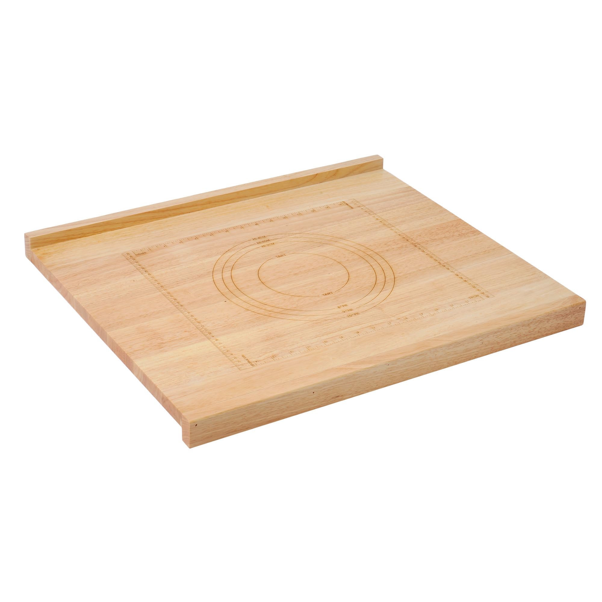 Reversible Wooden Pastry Board 61 x 51cm Kneading Board for Rolling Dough Bread Cutting Board with Lip Pastry Baking Board with Engraved Ruler & Pie Board Template for Counter Top Kitchen