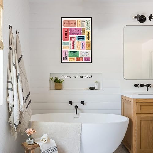 Miniatura 8 de Generic Póster vintage de boletos de vida, arte de pared de moda, preppy rosa, retro, estético, pósteres para universidad, apartamento, oficina,