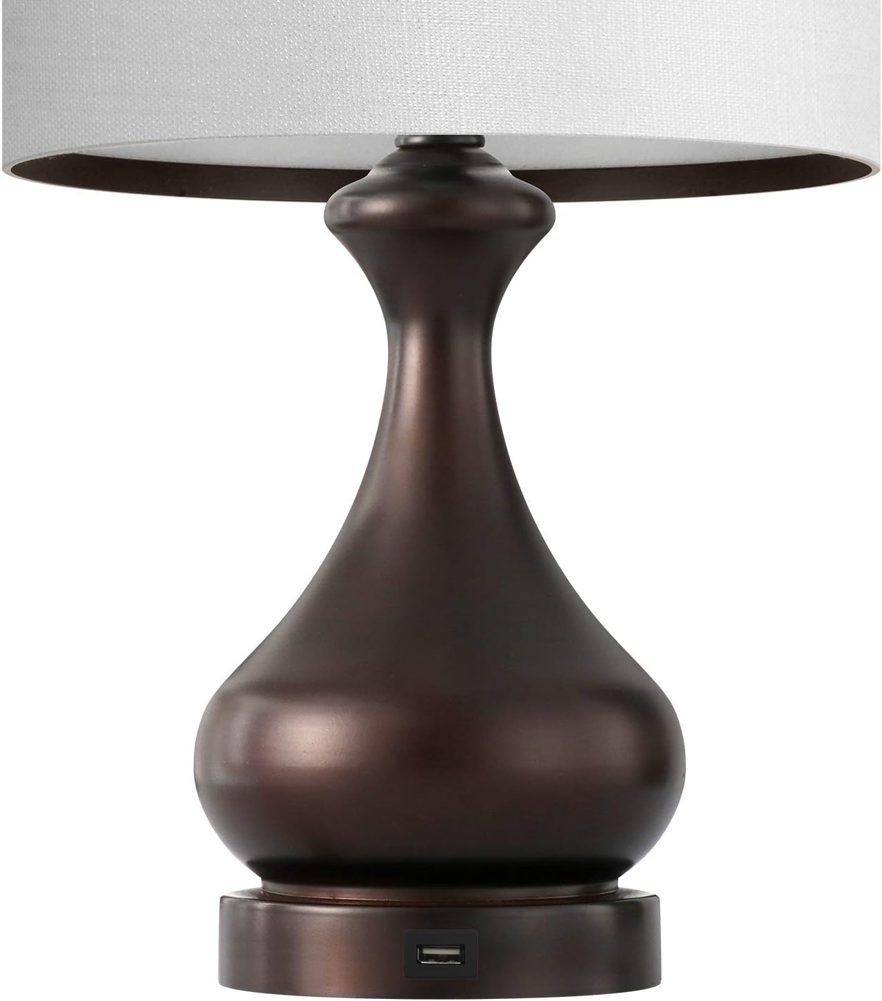 New Product BOBOMOMO USB Metal 21'' Table Lamp Set of 2 with Charging Port Eye Caring Nightstand Lamps Dressed in Brushed Brown Finish and White Lamp Shades for Bedroom, Living Room Free Shipping Offer BOBOMOMO USB Metal 21'' Table Lamp Set of 2 with Charging Port Eye Caring Nightstand Lamps Dressed in Brushed Brown Finish and White Lamp Shades for Bedroom, Living Room