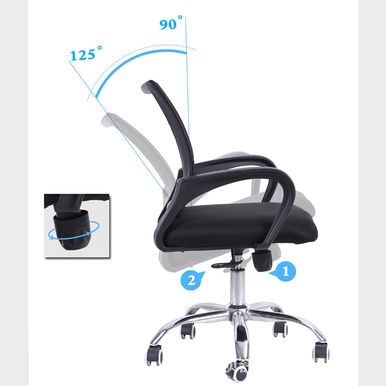 Fotel gamingowy, ergonomiczny fotel biurowy, regulowana wysokość, krzesło biurowe, obrotowy fotel komputerowy, siatkowy fotel z tkaniny do domu, konferencji, biura,B One Size