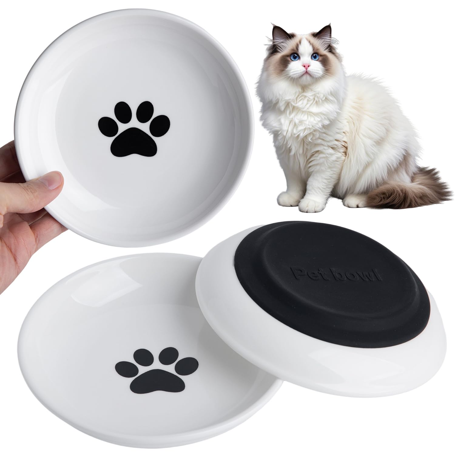 KITCHENLESTAR Cat Food Bowl Set of 3