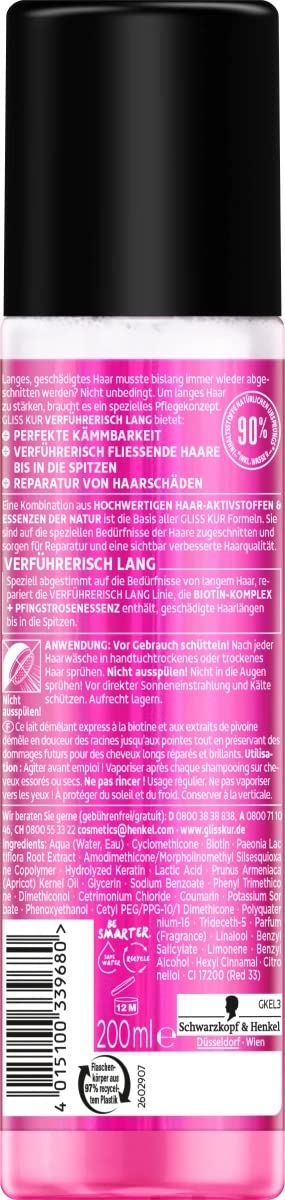 Gliss Long & Sublime Express Conditioner Für Haar lang mit Haarspliss ohne geklärt, 6er Pack (6 x 200 ml)
