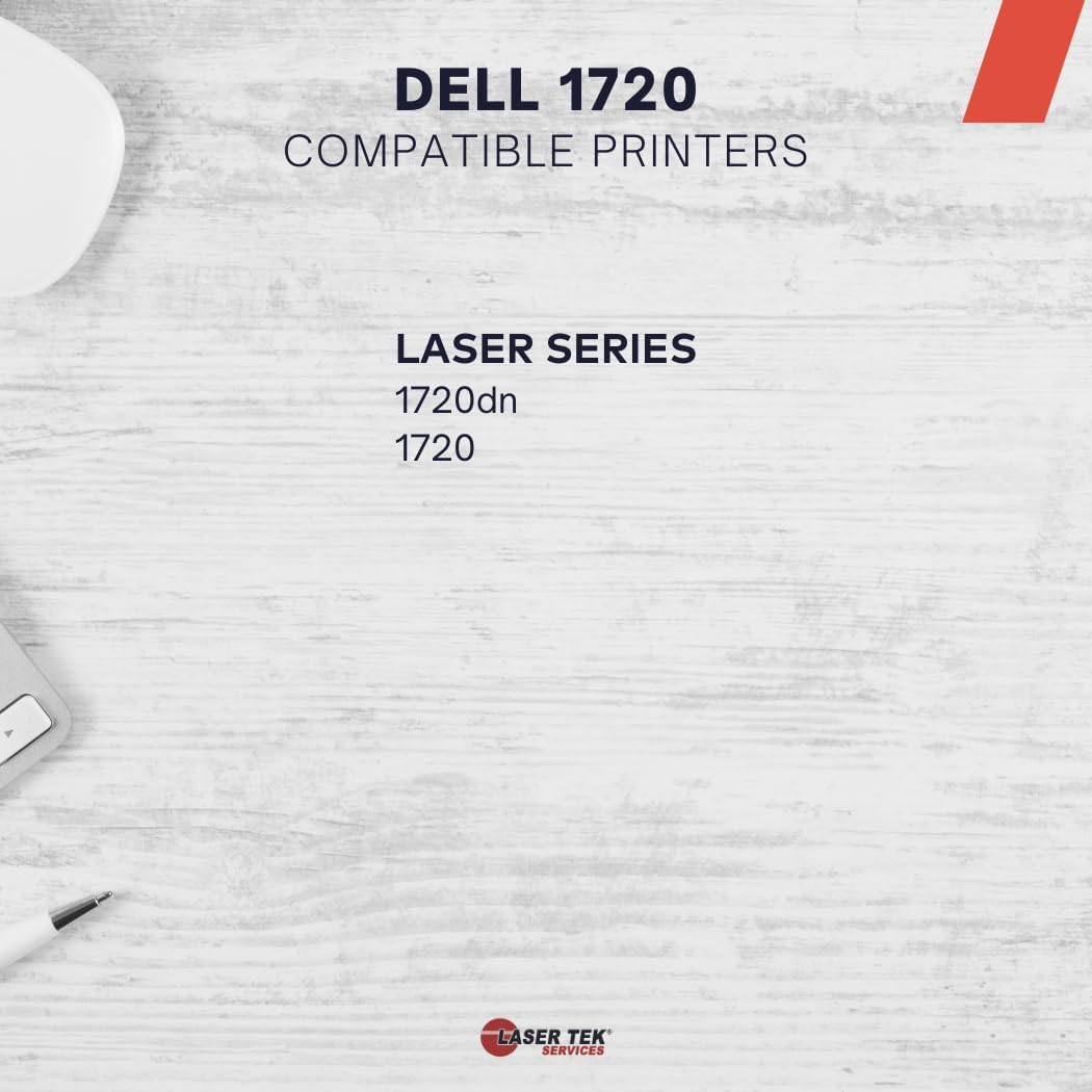Laser Tek Services Compatible Toner Refill Kit Replacement for Dell 1720 310-8707 310-8709 Works with Dell 1720 1720N Printers (Black, 1 Pack) - 6,000 Pages