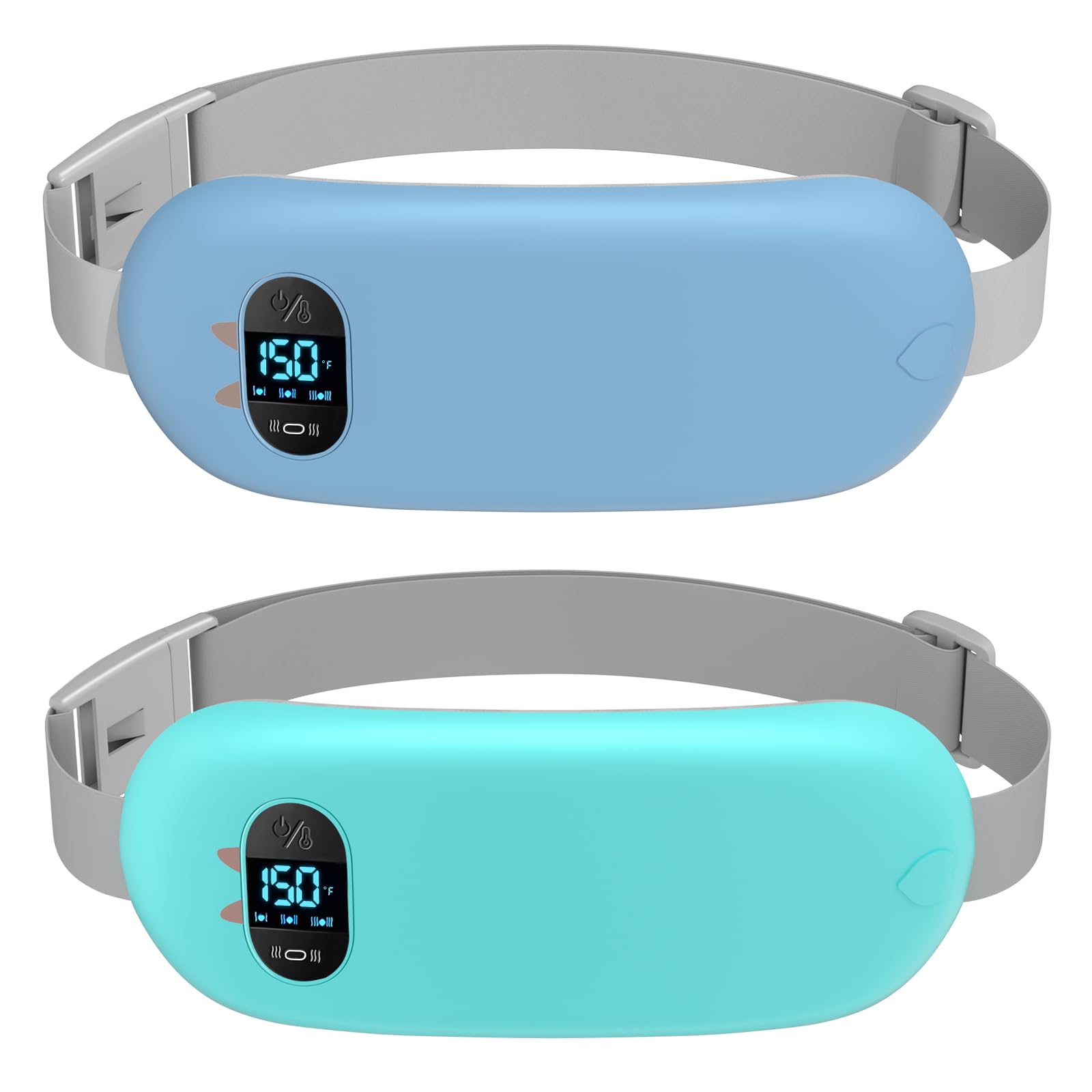 Portable Heating Pad for Cramps, Upgrade Cordless Electric Period Fast Heating Pad for Back Pain Relief Menstrual Belt 6 Heat 6 Massage Modes Gifts for Women Girls Her Girlfriend