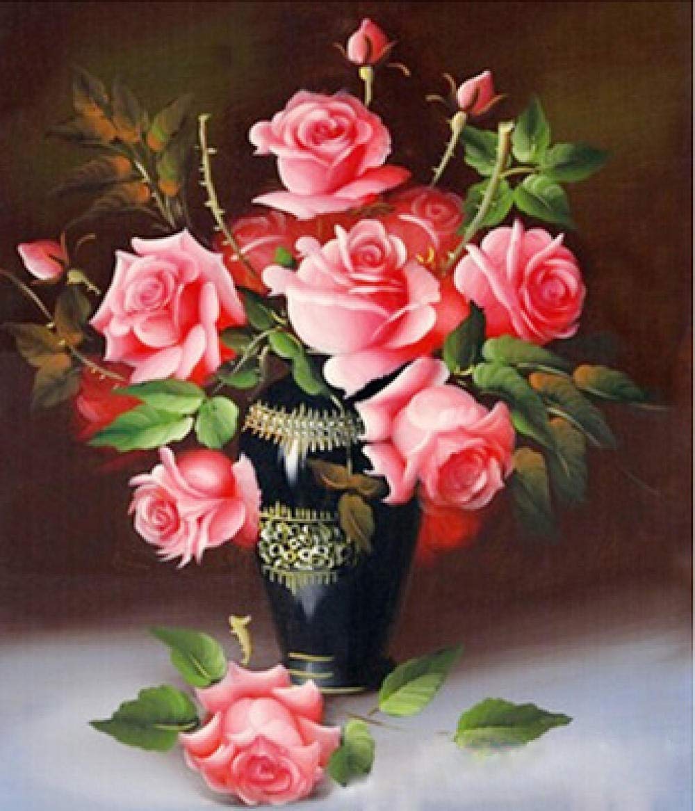 Kit broderie diamant 5D rose rose à offrir pour passionnés d'artisanat