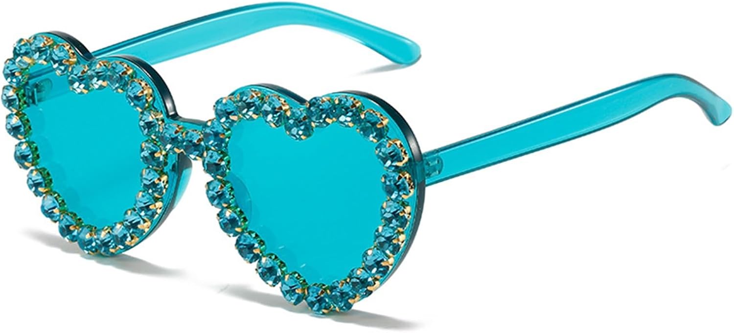 Birthday Glasses for Women Spring Sunglasses Personalised Love Heart Diamond Encrusted Glasses Party
