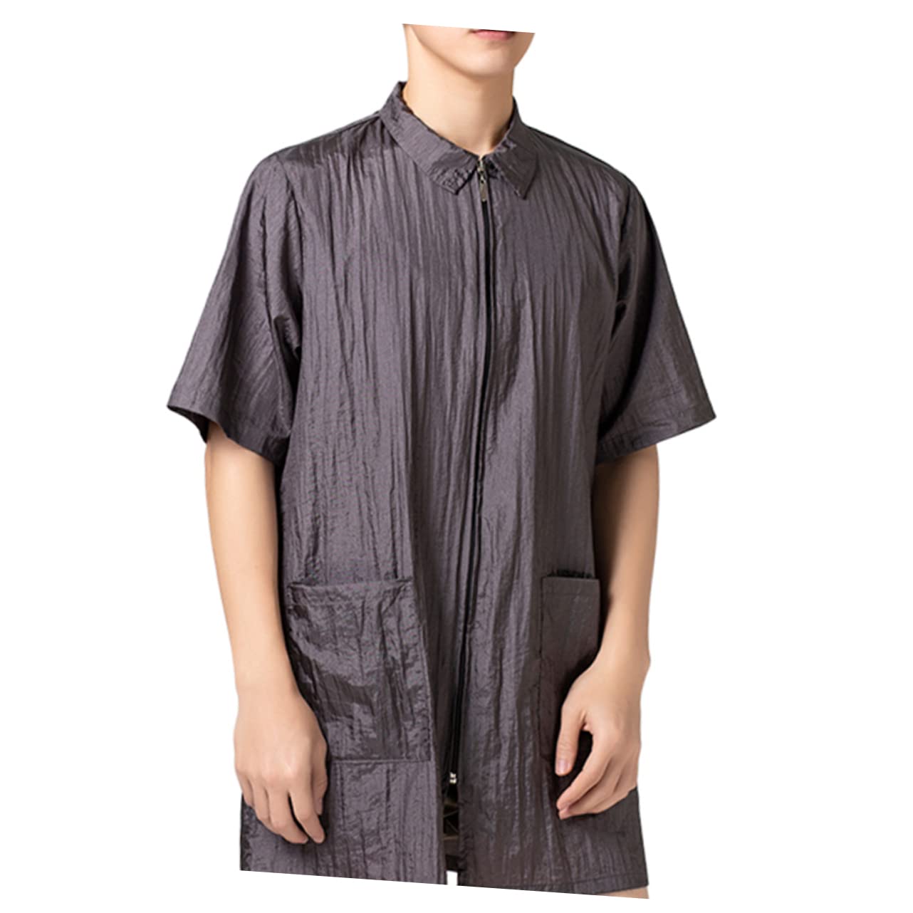 FRCOLOR 2pièces Blouse De Pour Cheveux Grise Vêtement De Travail à Manches Courtes Pour Et Femmes Capillaire Pratique Et Étanche