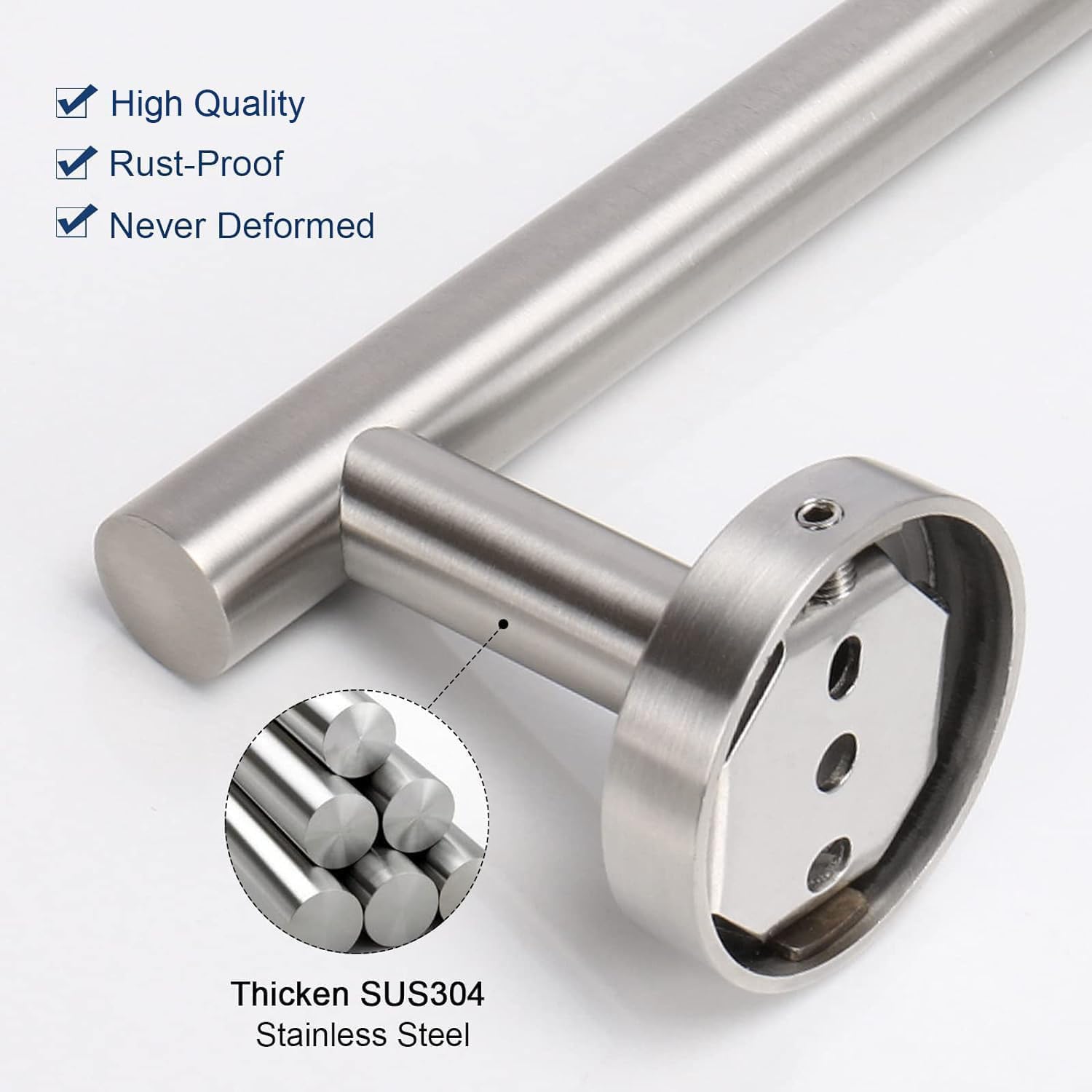 NearMoon Bath Toilet Paper Holder+ Hand Towel Holder, 2 Pieces Bathroom Hardware Set- Premium 304 Stainless Steel Toilet Roll Holder and Towel Rack Wall Mounted for Kitchen (Brushed Nickel)