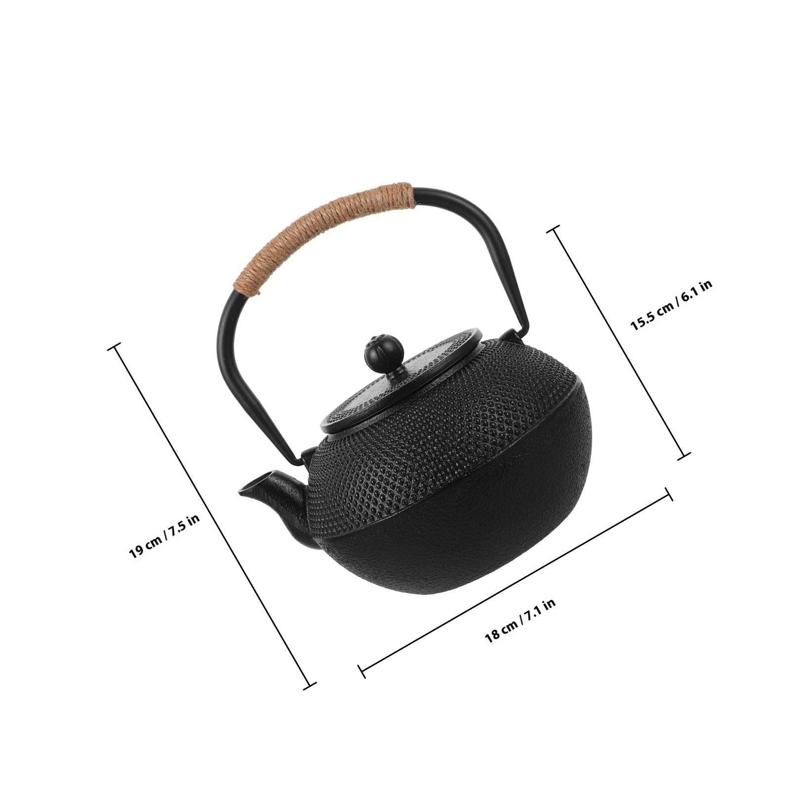 SOLUSTRE Théière en Fonte, Théière Japonaise 1200ml Noire avec Infuseur en Acier Inoxydable et Couvercle, Sûre pour Cuisinière, Déco de Table, Fêtes du Thé