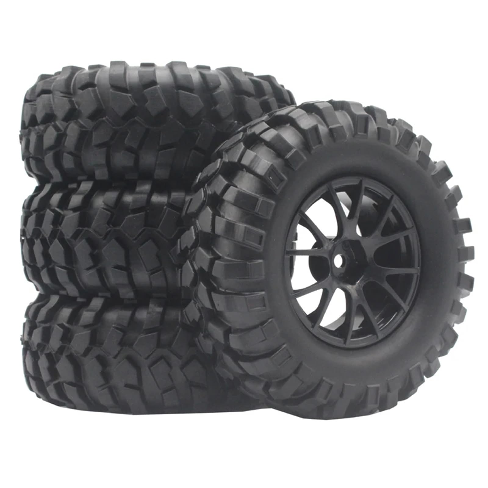 Per Hsp Per Redcat Per Traxxas Per Axial Scx10 90046 1/10 RC Auto Aggiornamento Gomma Beadlock Wheel Rim Pneumatico 96mm 1.9 Pollici 4 Pezzi Ricambi Modellini RC