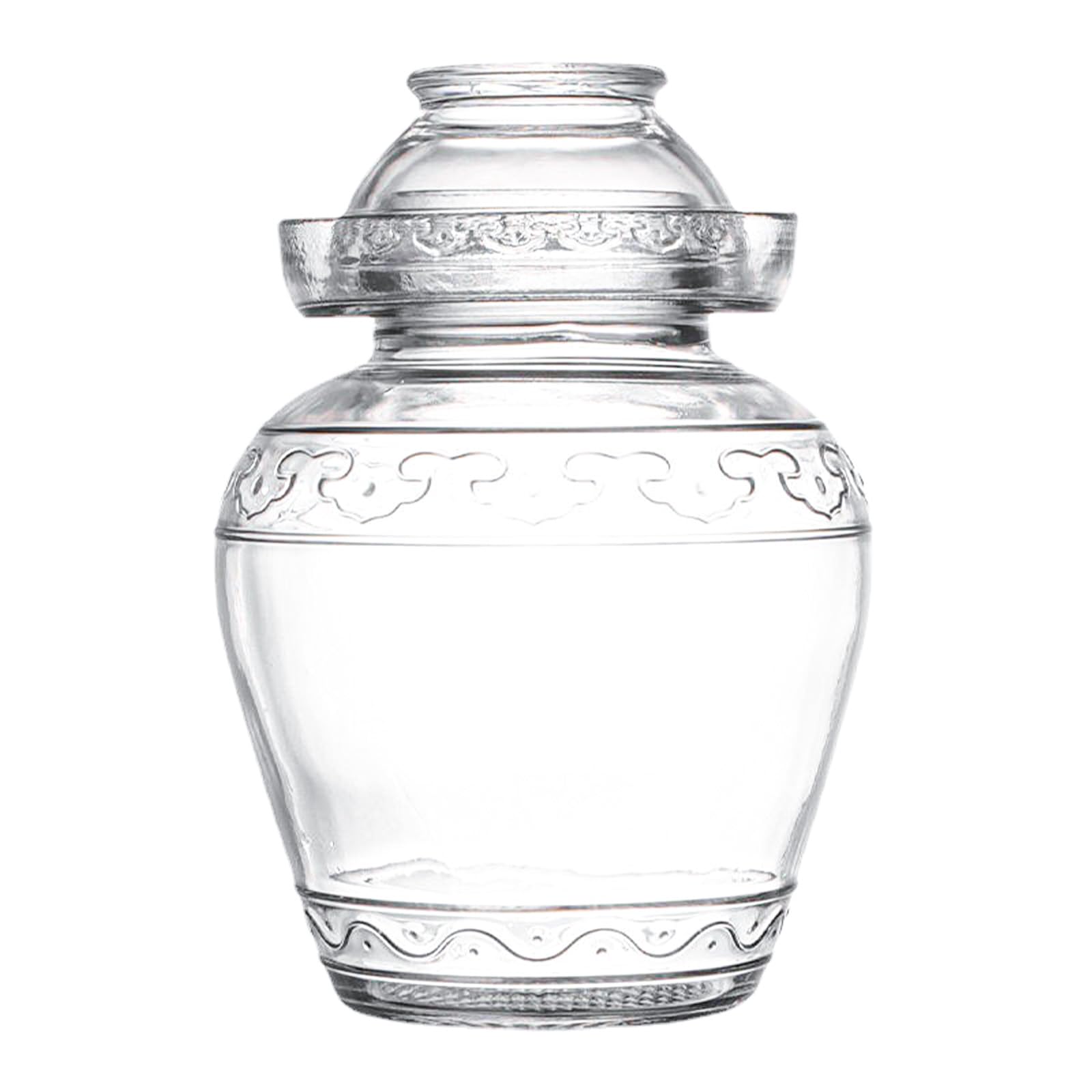 Danmu Art 5L Glass Fermentation Jar，Large Pickling Jar with Lid，Storage Airtight Container for Handmade Kimchi and Pickled Cucumber (5, Oval, 1, DM-00599)