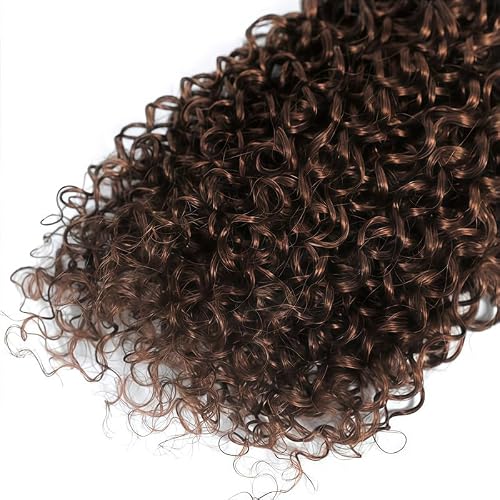 KODRHAR 12A Brown Bundles Human Hair Curly 08 10 12 Inch, Brazilian Jerry Curly Human Hair Weave 3 Bundles Human Hair Extensions for Women Deals 4 Color Bundles — view 5