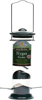 Walter Harrison's Nyger Seed Green Die Cast Wild Bird Hard-Wearing Hanging Feeder - Small - 20 cm