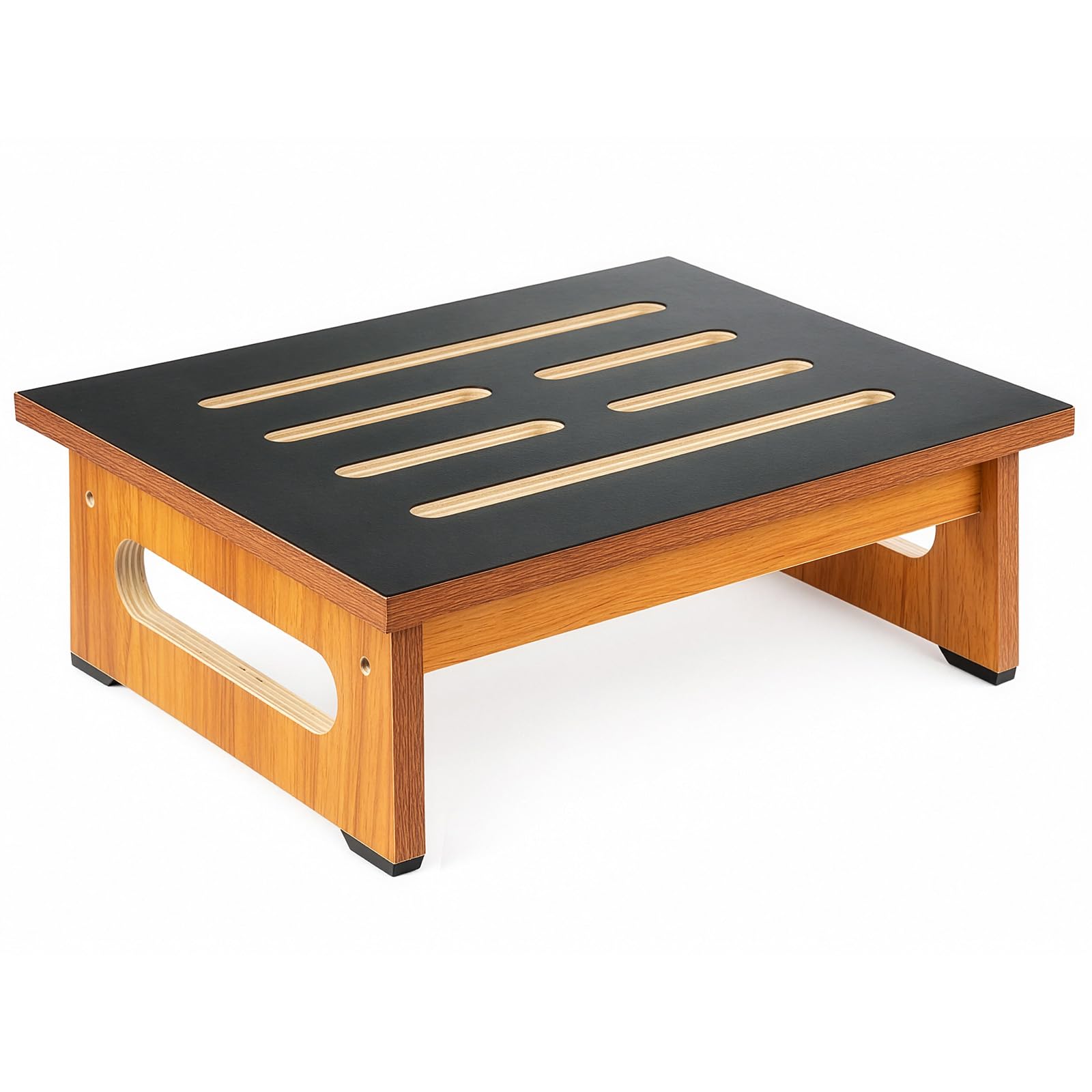 Evergoods Black Heavy Duty Wooden Step Stool For Adults & Seniors – 450 Lbs Capacity, Non-Slip Rubber Top & Feet, 5.5” High Platform Step For Bedroom, Bathroom, Kitchen, Durable Stable