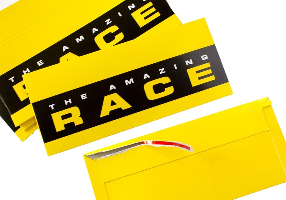 WONSUN Amazing Race Party Tear-Strip Yellow Envelopes - Set of 10