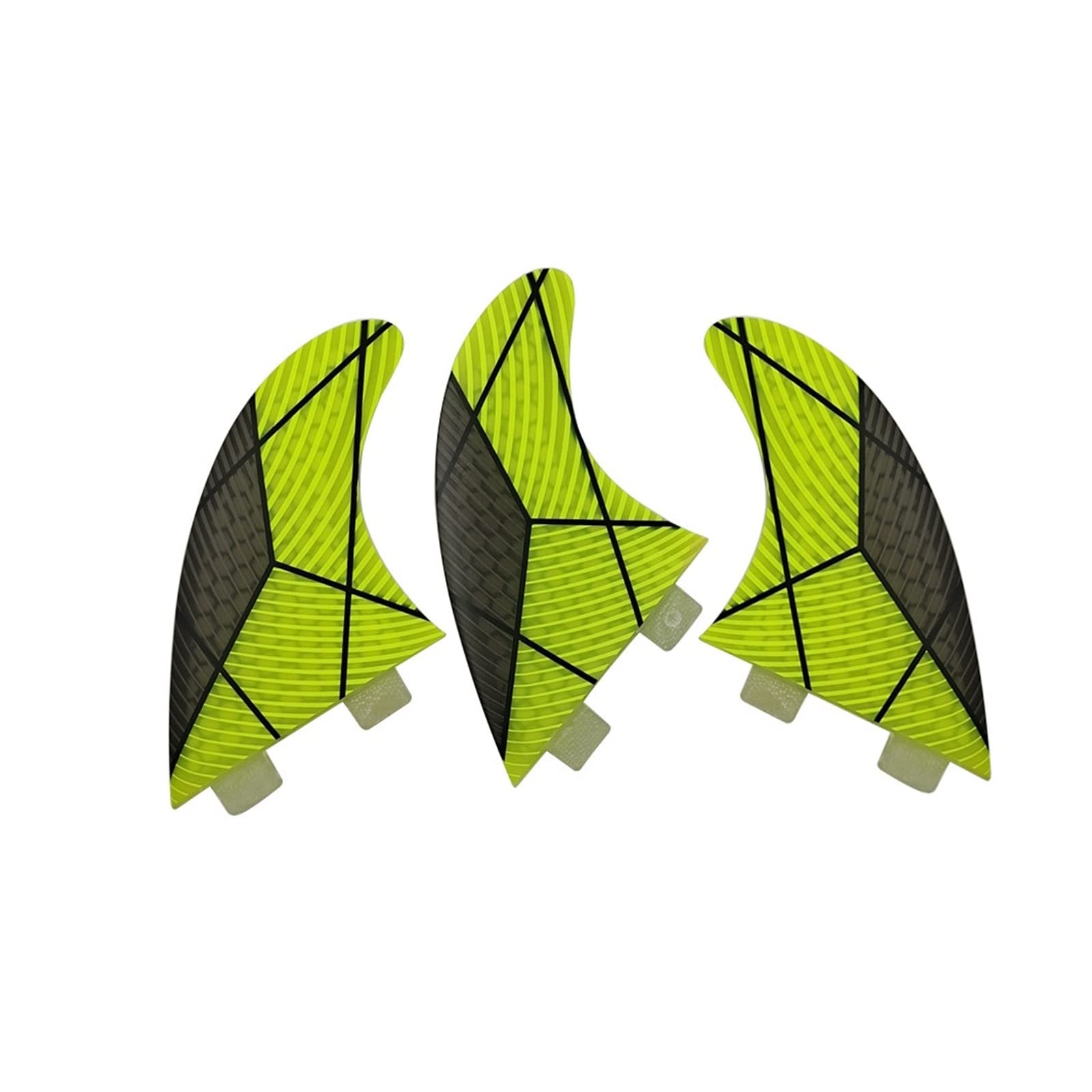 Thruster Surfboard Fins for De Surf 3pcs Paddle Surfing Swim for Paddle Board(Double Tabs M YE)