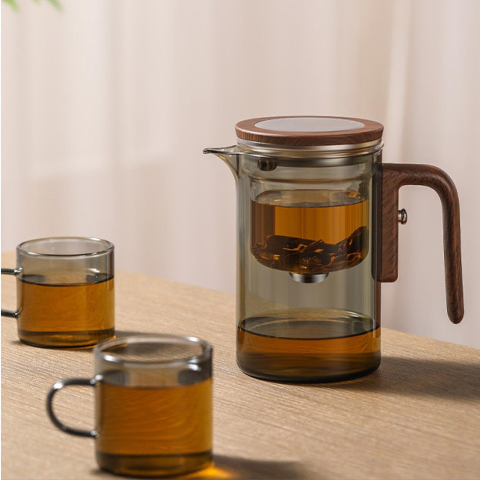 de vidrio 600ml, infusor de té té, preparación de hojas sueltas