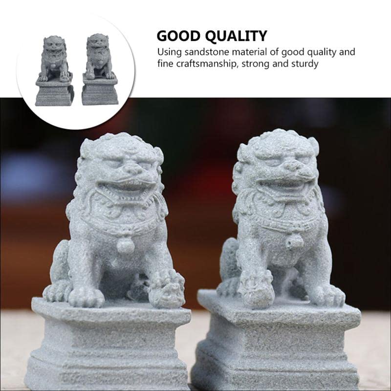 Pareja de Mini Estatuas de Perros Guardianes Fu Foo miniatura 6