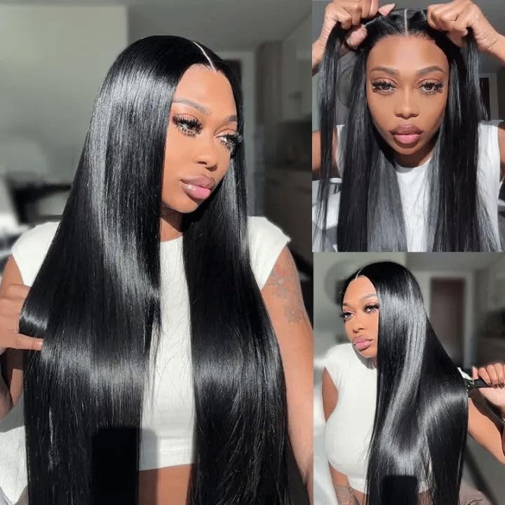 Perruque cheveux humains sans colle pour masquer la perte de cheveux avec tulle HD