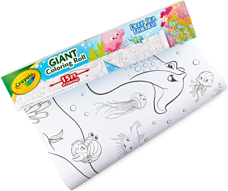Amazon.com: Disney 100 Giant Coloring Roll Set with 20 Crayons, 20 ft ...