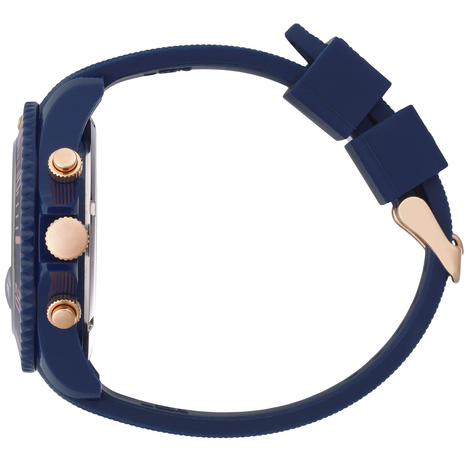 ICE-WATCH - Ice Chrono Blue Rose-Gold - Blaue Herrenuhr mit Silikonarmband - Chrono - 020621 (Large)