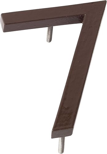 Miniatura 80 de Montague Metal Products MHN-06-F-RB1-9 Números de casa de dirección flotantes modernos de aluminio cepillado sólido, 6 pulgadas, bronce romano Negro