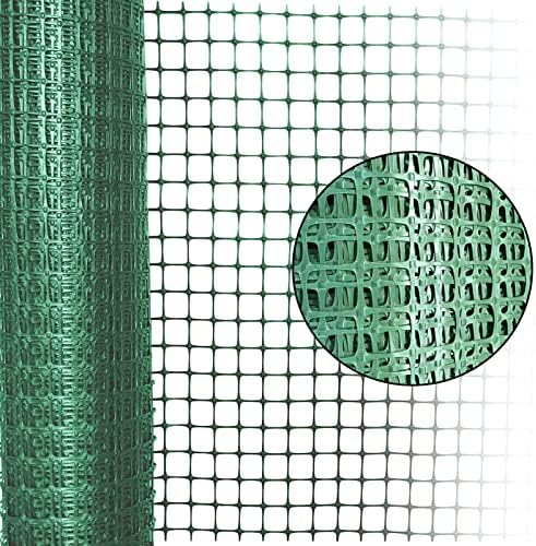 Garden Fence, Plastic Animal Barrier Fence 1*10M, Outdoor Snow Fencing Safety Mesh Fencing Roll, Heavy Duty Reusable Garden Netting Fence for Construction, Dogs, Rabbits, Chicken, Lawn (Green)