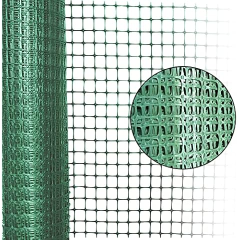 Garden Fence, Plastic Animal Barrier Fence 1*20M, Outdoor Snow Fencing Safety Mesh Fencing Roll, Heavy Duty Reusable Garden Netting Fence for Construction, Dogs, Rabbits, Chicken, Lawn (Green) Cover